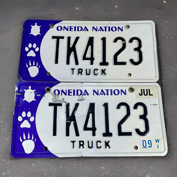 Vintage Oneida Nation Wisconsin American Indian Tribe License Plates - July 2009